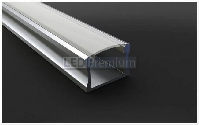 картинка Светодиодный профиль (LED), Профиль с экраном ALU-Wide-H15-2000 Anod+frost [22.6x15.66mm]