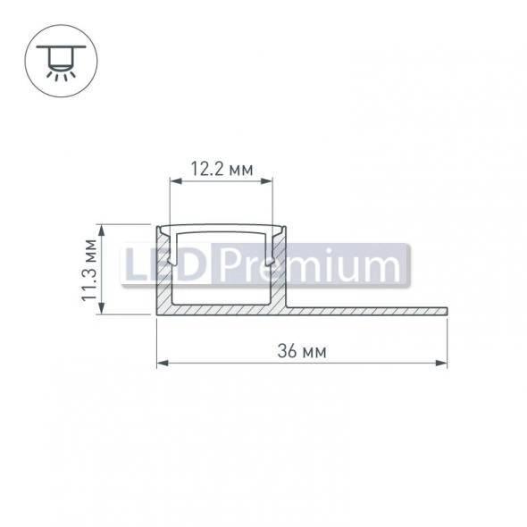 картинка Светодиодный профиль (LED), Профиль ARH-Decore-S12-Line-Edge-2000 Anod