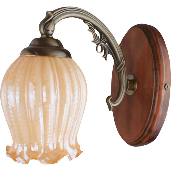 картинка Настенный светильник 854-01-01 красное дерево+бронза