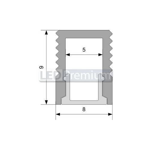 картинка Светодиодный профиль (LED), Профиль SL-Mini-8-2000-Anod [8x9mm]