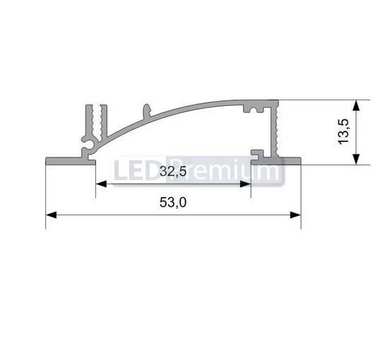 картинка Светодиодный профиль (LED), Алюминиевый профиль TOP-Swall-2000-Anod [53x13.5]