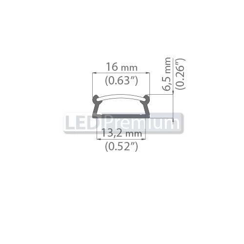 картинка Светодиодный профиль (LED), Алюминиевый профиль TM-2000 (CT) [16x6.5mm]