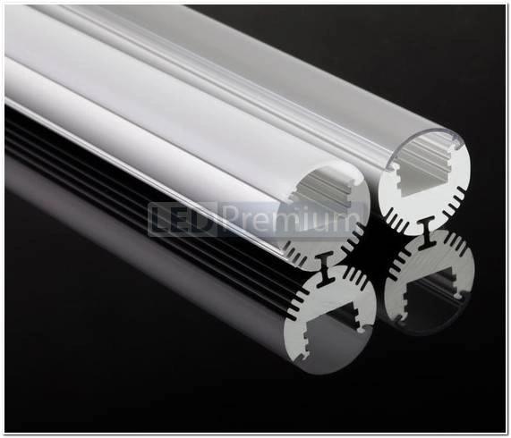 картинка Светодиодный профиль (LED), Профиль с экраном ALU-Round-2000 Anod+frost [Ø24mm]