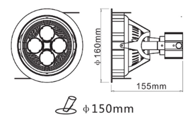картинка Встраиваемый светильник 7-115