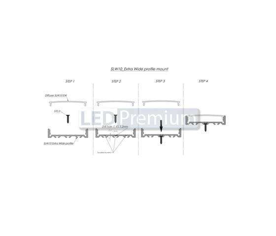 картинка Светодиодный профиль (LED), Профиль с экраном ALU-Super-H10-2000 Anod+frost [44.8x11mm]