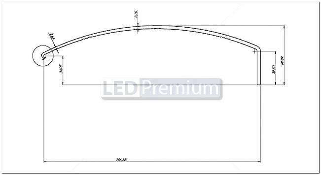 картинка Светодиодный профиль (LED), Профиль с экраном ALU-Round-2000 Anod+frost [Ø24mm]