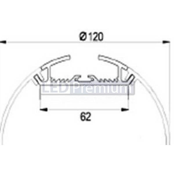 картинка Светодиодный профиль (LED), Профиль с экраном SL-Round-D120-2500 Anod+opal