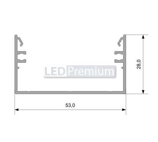 картинка Светодиодный профиль (LED), Алюминиевый профиль TOP-Linia53-H28-2000 [53x28]