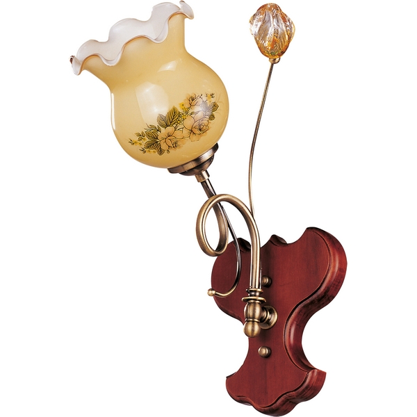 картинка Настенный светильник 834-01-04 красное дерево+бронза