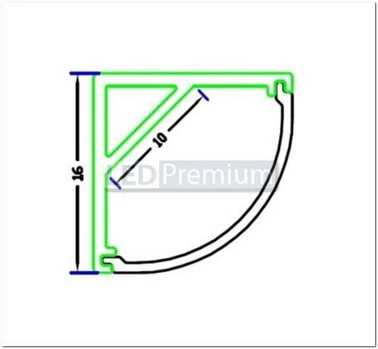 картинка Светодиодный профиль (LED), Угловой алюминиевый профиль ARH-Kant-H16-2000 Anod [16x16mm]