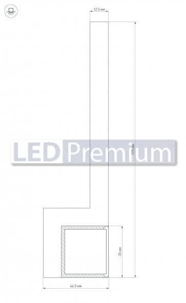 картинка Светодиодный профиль (LED), Гипсокартонный модуль ARL-Line-Edge-35-2000 (ГКЛ 12.5мм)