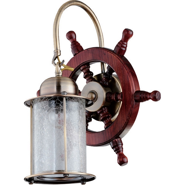 картинка Настенный светильник 828-01-01 красное дерево+бронза