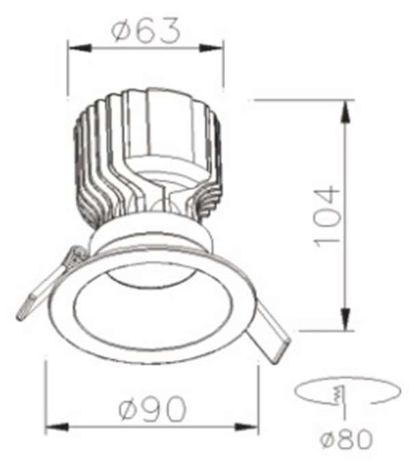 картинка Встраиваемый светильник 7-103