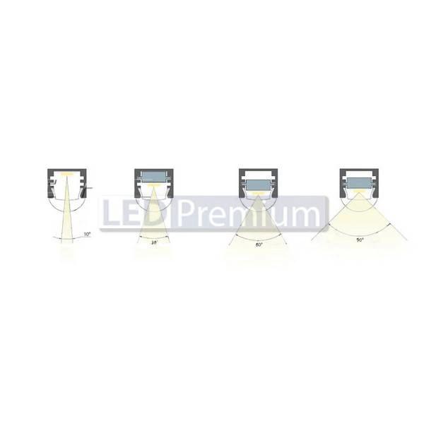 картинка Светодиодный профиль (LED), Экран с линзой Satin-10-90 для PDS, MIC