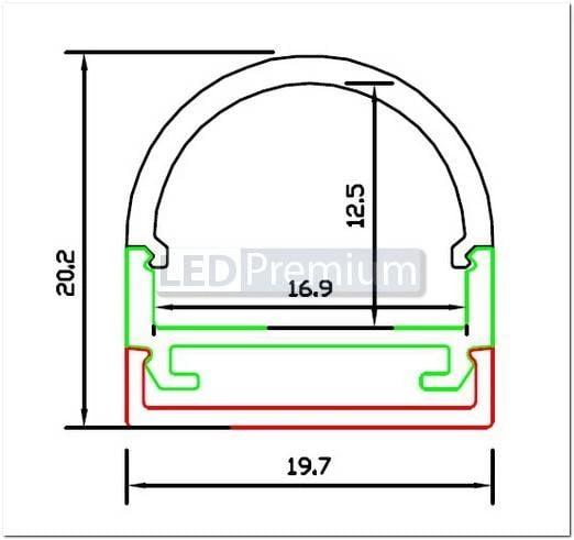 картинка Светодиодный профиль (LED), Профиль ARH-Wide-B-H20-2000 Anod