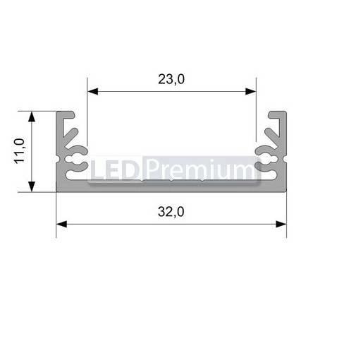 картинка Светодиодный профиль (LED), Алюминиевый профиль TOP-Wide-H11-2000 [32x11mm]