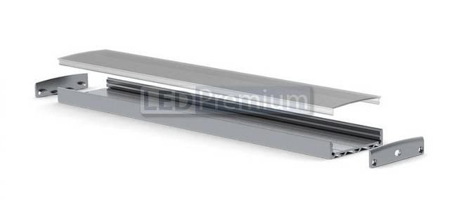 картинка Светодиодный профиль (LED), Профиль с экраном ALU-Super-H10-2000 Anod+frost [44.8x11mm]