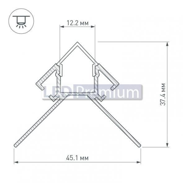 картинка Светодиодный профиль (LED), Профиль ARH-Decore-S12-EXT-2000 Anod внешний
