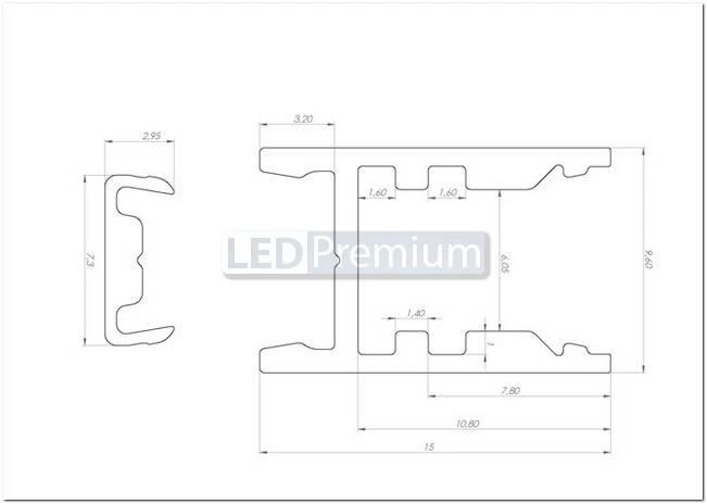 картинка Светодиодный профиль (LED), Профиль с экраном ALU-Swiss-2000 Anod+clear [9.6x15mm]