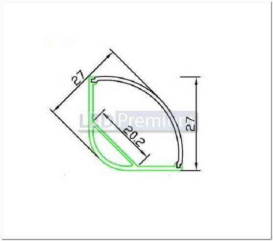 картинка Светодиодный профиль (LED), Угловой алюминиевый профиль ARH-Kant-H30-2000-Anod [30x30mm]