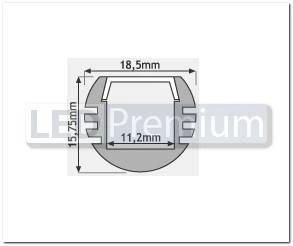 картинка Светодиодный профиль (LED), Алюминиевый профиль PDS-R-2000-Anod [18.5x15.75mm]