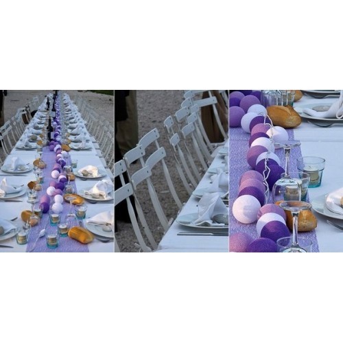 картинка Световая гирлянда из сиреневых и фиолетовых нитяных шариков