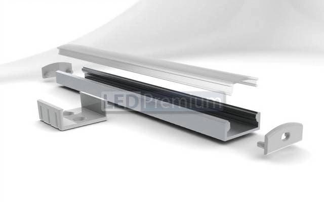картинка Светодиодный профиль (LED), Профиль с экраном ALU-Wide-H8-2000 Anod+frost [22.6x8.47mm]