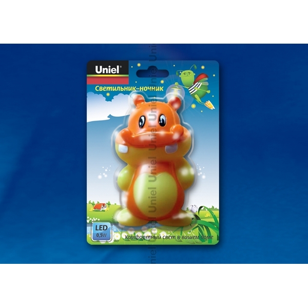 картинка Ночник DTL-301-Бегемотик/Yellow/3LED/0,5W