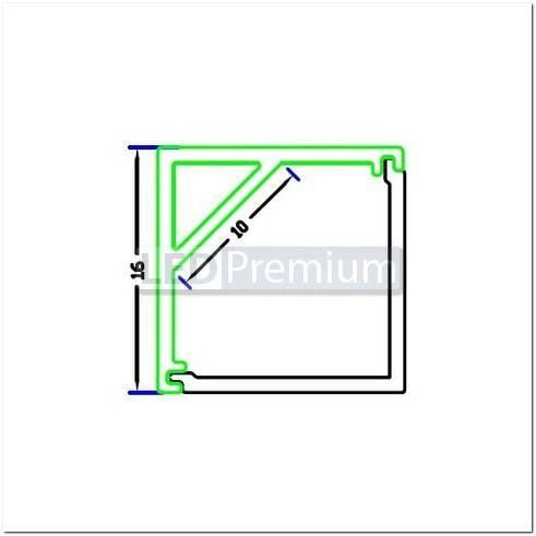 картинка Светодиодный профиль (LED), Угловой алюминиевый профиль ARH-Kant-H16-2000 Anod [16x16mm]