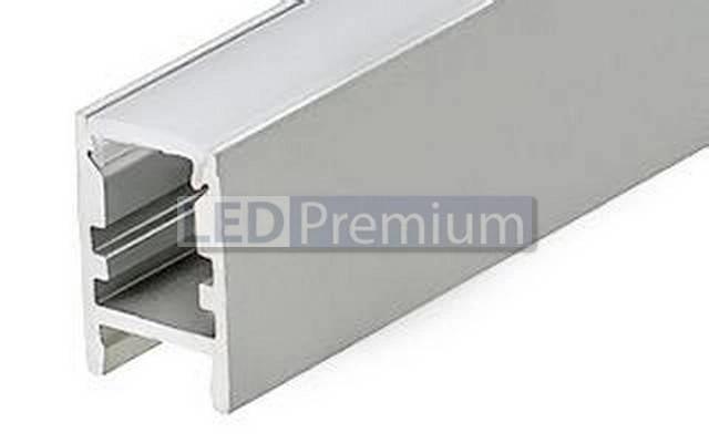 картинка Светодиодный профиль (LED), Профиль с экраном ALU-Swiss-2000 Anod+frost [9.6x15mm]