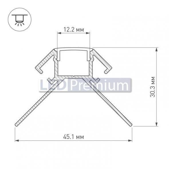 картинка Светодиодный профиль (LED), Профиль ARH-Decore-S12-EXT-2000 Anod внешний