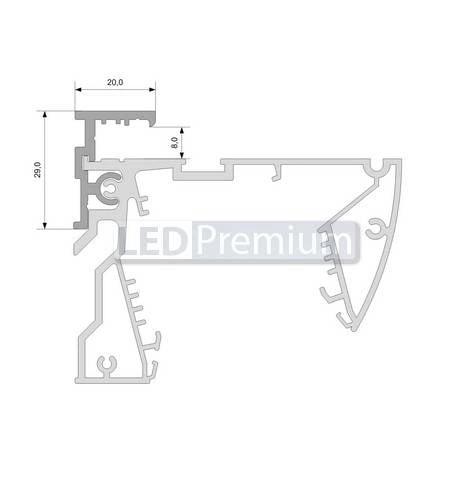 картинка Светодиодный профиль (LED), Алюминиевый профиль-держатель Shelf-Multi-G-2000-Anod [20x29mm]