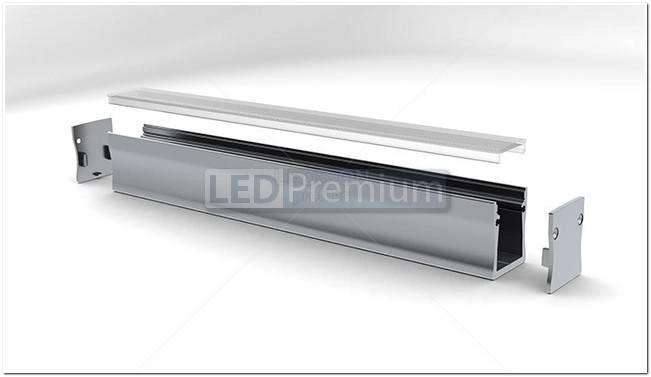 картинка Светодиодный профиль (LED), Профиль с экраном ALU-Base-WH28-2000 Anod+frost [22.5x28mm]