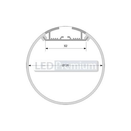 картинка Светодиодный профиль (LED), Профиль SL-Round-D120-2000-Anod [70x19mm]