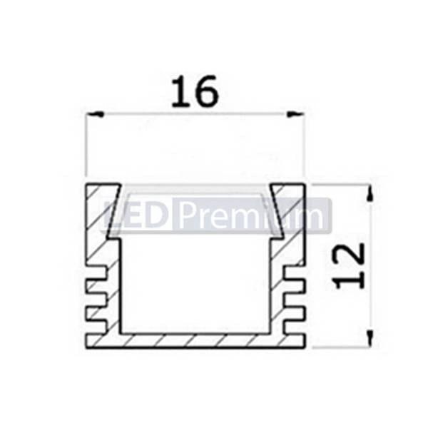 картинка Светодиодный профиль (LED), Алюминиевый Профиль PDS-S-2000 Anod Black RAL9005