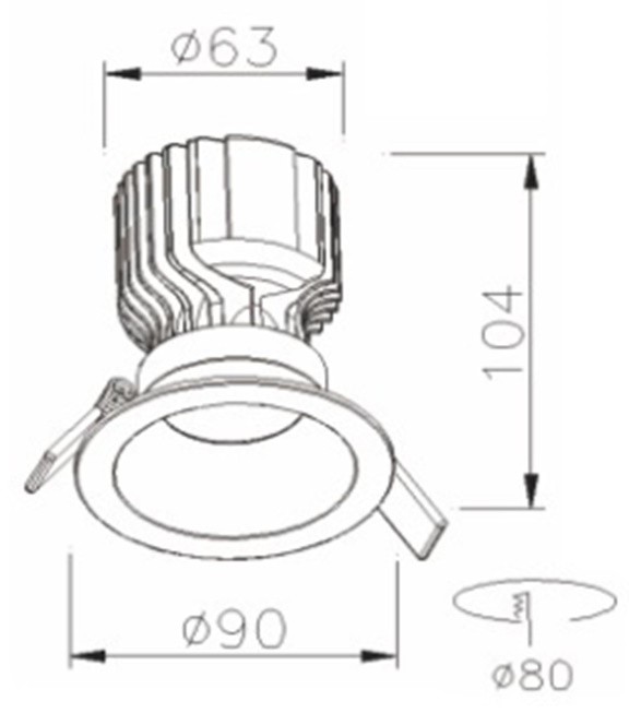 картинка Встраиваемый светильник 7-102