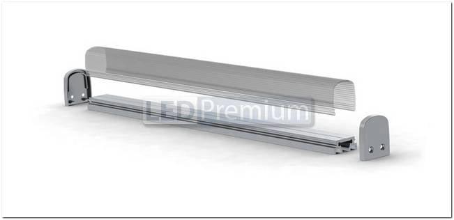 картинка Светодиодный профиль (LED), Профиль с экраном ALU-SQR-2000 Anod+frost [20x24.6mm]