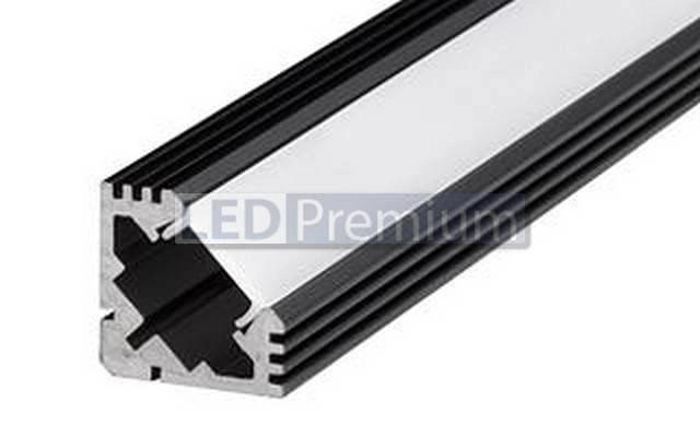 картинка Светодиодный профиль (LED), Угловой алюминиевый профиль PDS-45-T-2000-Anod-Black [19х19mm]