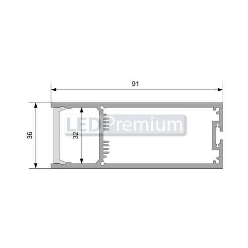 картинка Светодиодный профиль (LED), Профиль SL-Line-3691-2000-Anod [91x36mm]