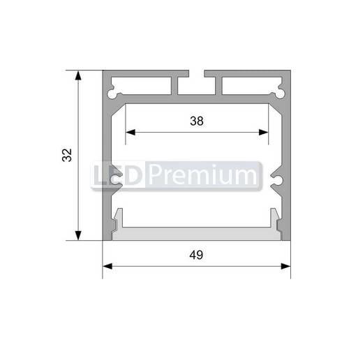 картинка Светодиодный профиль (LED), Профиль SL-Line-4932-2000-Anod [49x32mm]