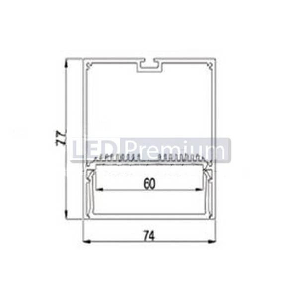 картинка Светодиодный профиль (LED), Профиль с экраном SL-Line-7477-2500 Anod+opal