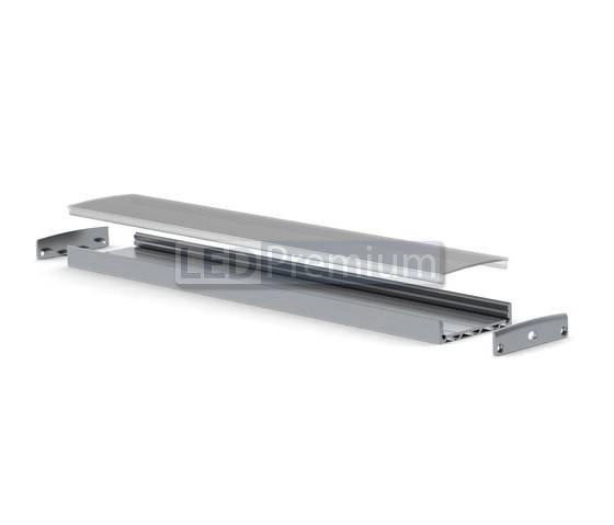 картинка Светодиодный профиль (LED), Профиль с экраном ALU-Super-H10-2000 Anod+frost [44.8x11mm]