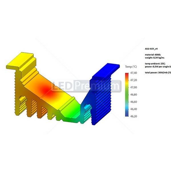 картинка Светодиодный профиль (LED), Профиль с экраном ALU-Asymetric-2000-Anod+frost Lens  [30x22.5mm]