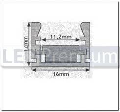 картинка Светодиодный профиль (LED), Накладной алюминиевый профиль PDS-Regulor-2000-Anod [16x12mm]