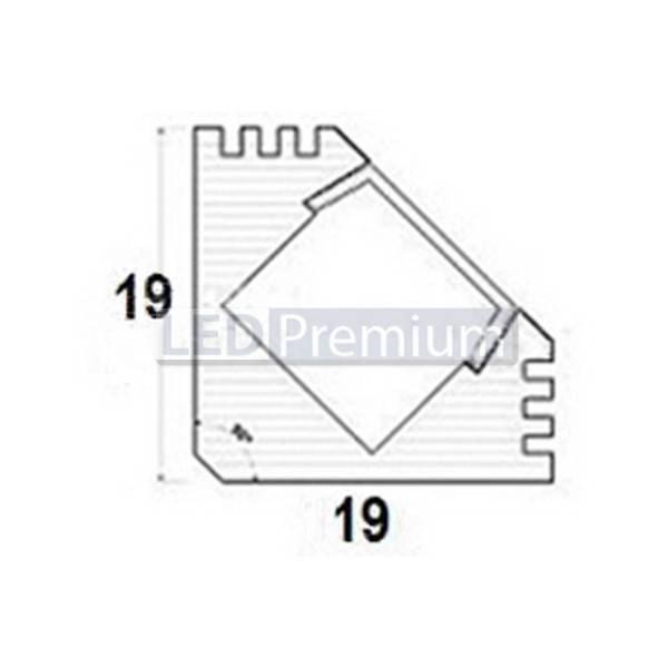 картинка Светодиодный профиль (LED), Алюминиевый Профиль PDS45-T-2000 Anod Black RAL9005