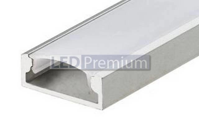картинка Светодиодный профиль (LED), Профиль с экраном ALU-Wide-H8-2000 Anod+frost [22.6x8.47mm]