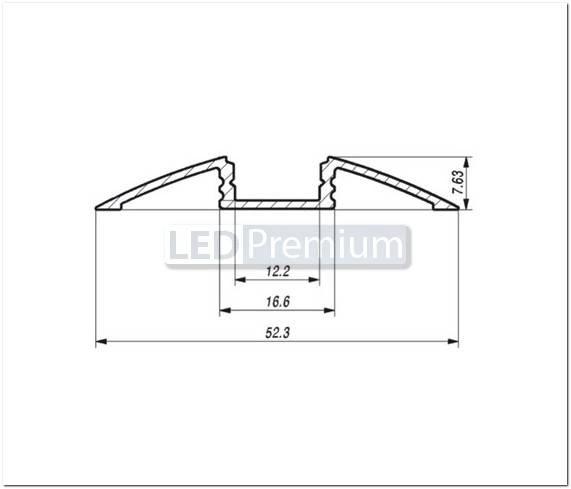 картинка Светодиодный профиль (LED), Профиль с экраном ALU-Flat-2000 Anod+frost [52.3x7.63mm]