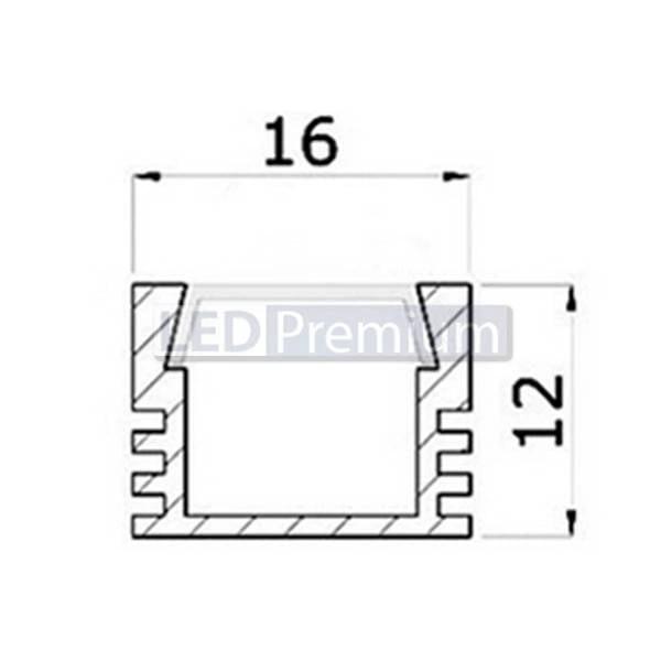 картинка Светодиодный профиль (LED), Алюминиевый Профиль PDS-S-2000 Anod Black
