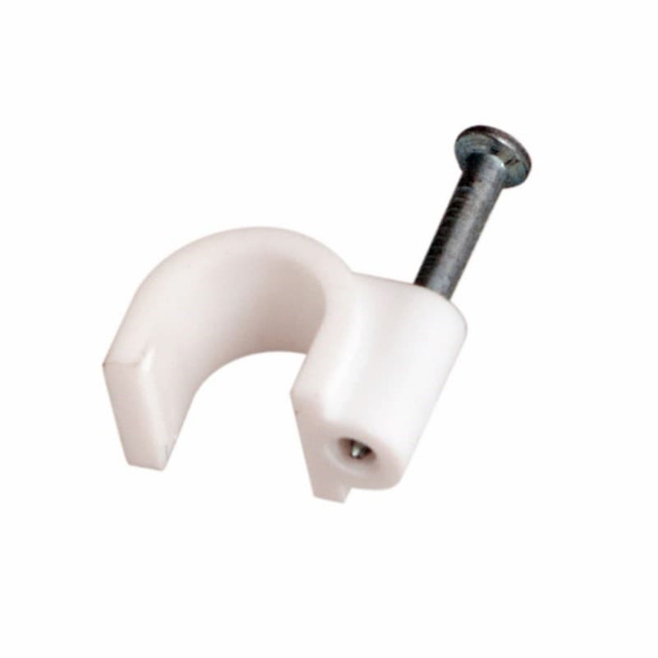 картинка Крепеж кабеля круглый 8 мм, белый (упак. 20 шт)  Rexant