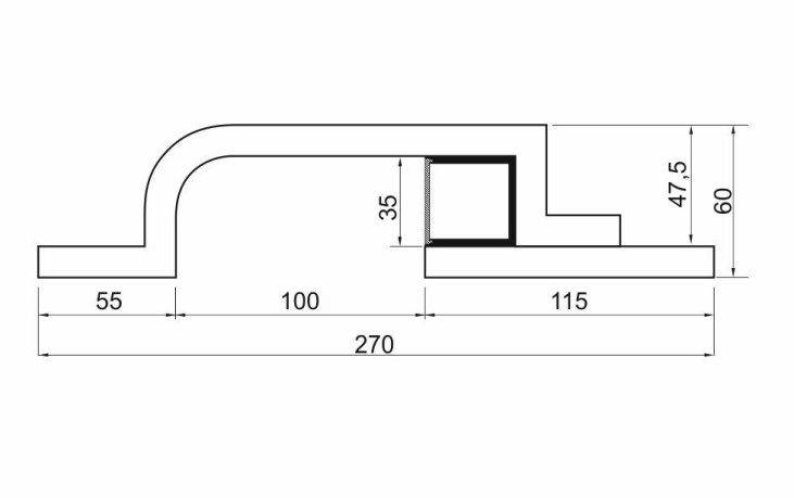 картинка Светодиодный профиль (LED), Декоративный профиль ARL-BAY-Round-35-250 (ГКЛ 12.5мм)